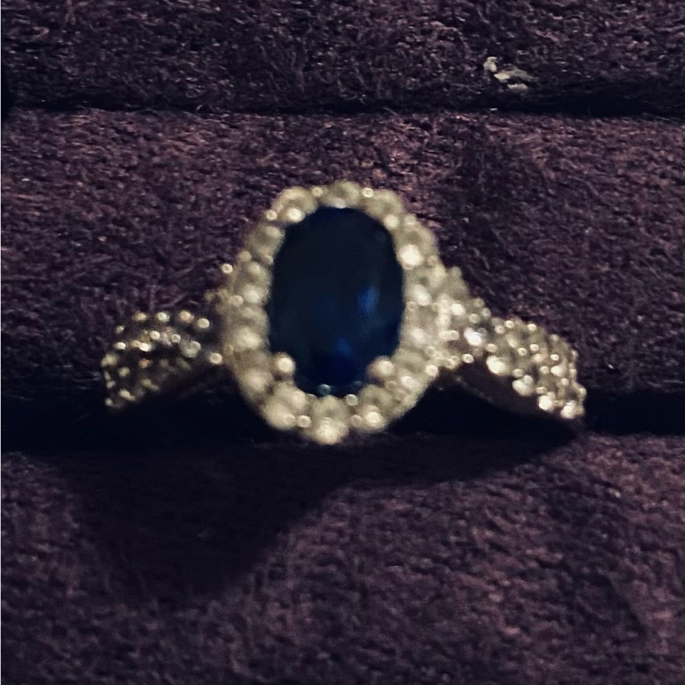 Sapphire and Silver Gemstone Women's Ring - Picture 2 of 2